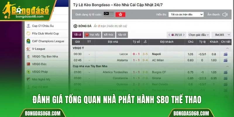 Đánh giá tổng quan nhà phát hành SBO thể thao