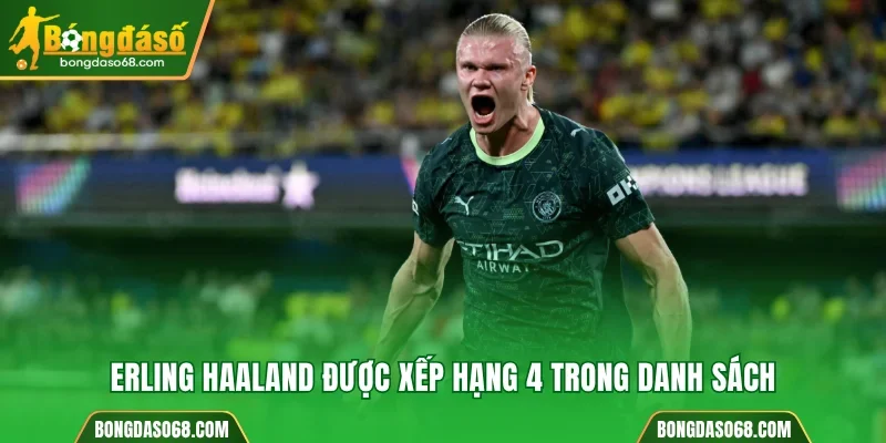 Erling Haaland được xếp hạng 4 trong danh sách
